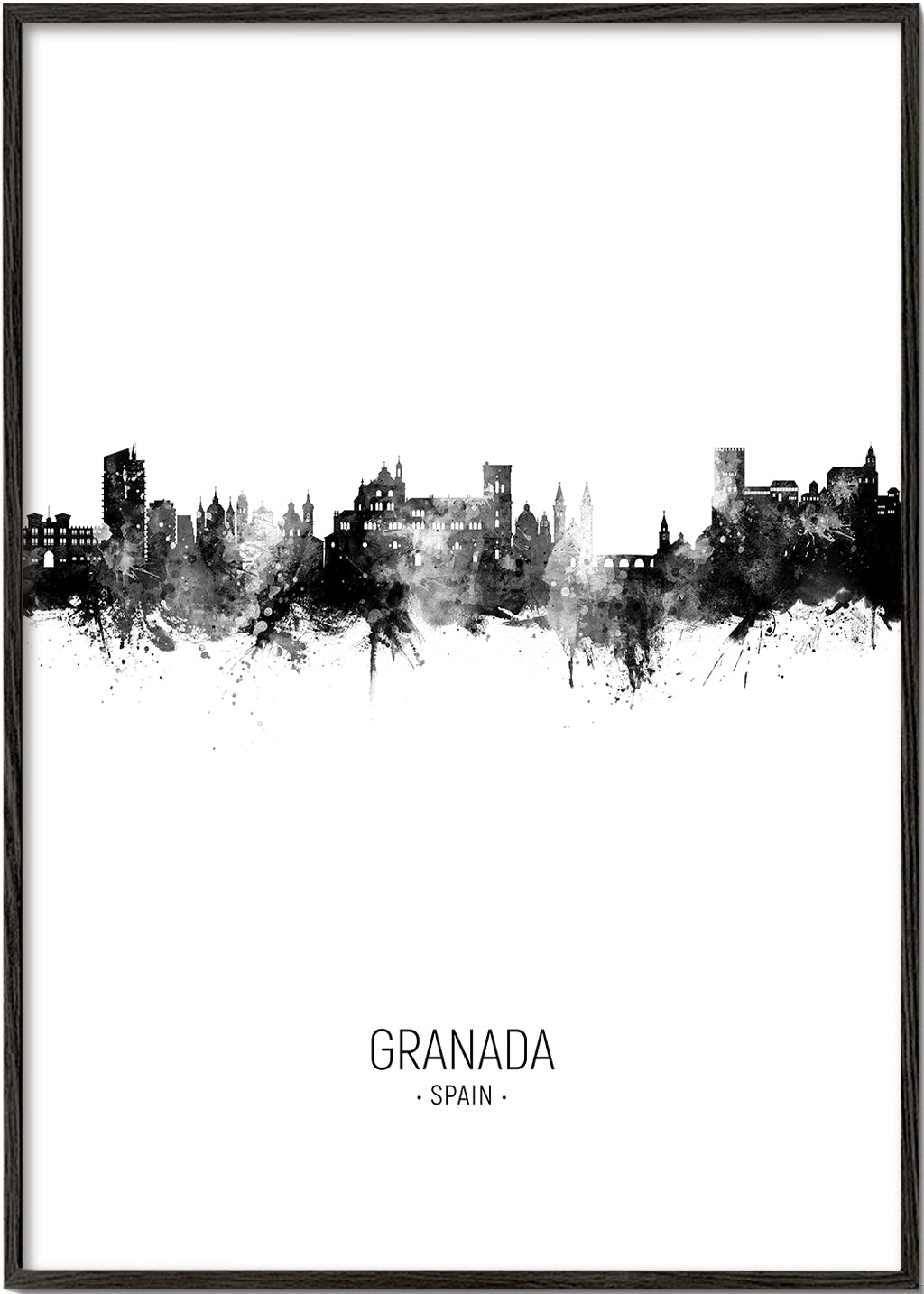 Køkkenkunst Granada skyline blæk