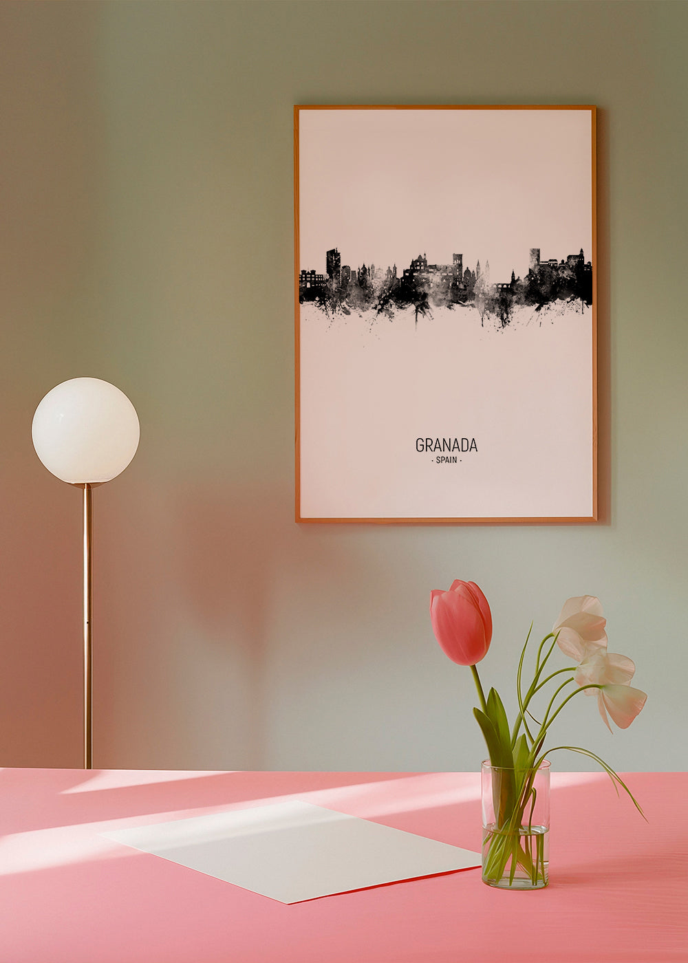 Køkkenkunst Granada skyline blæk