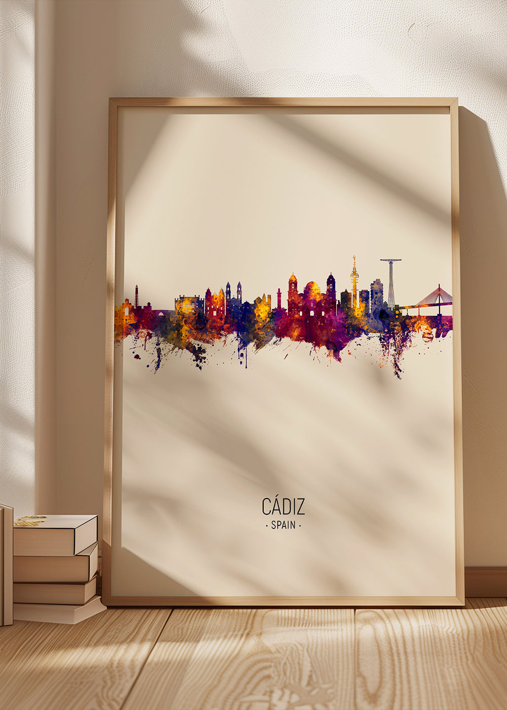Køkkenkunst Cádiz skyline akvarel