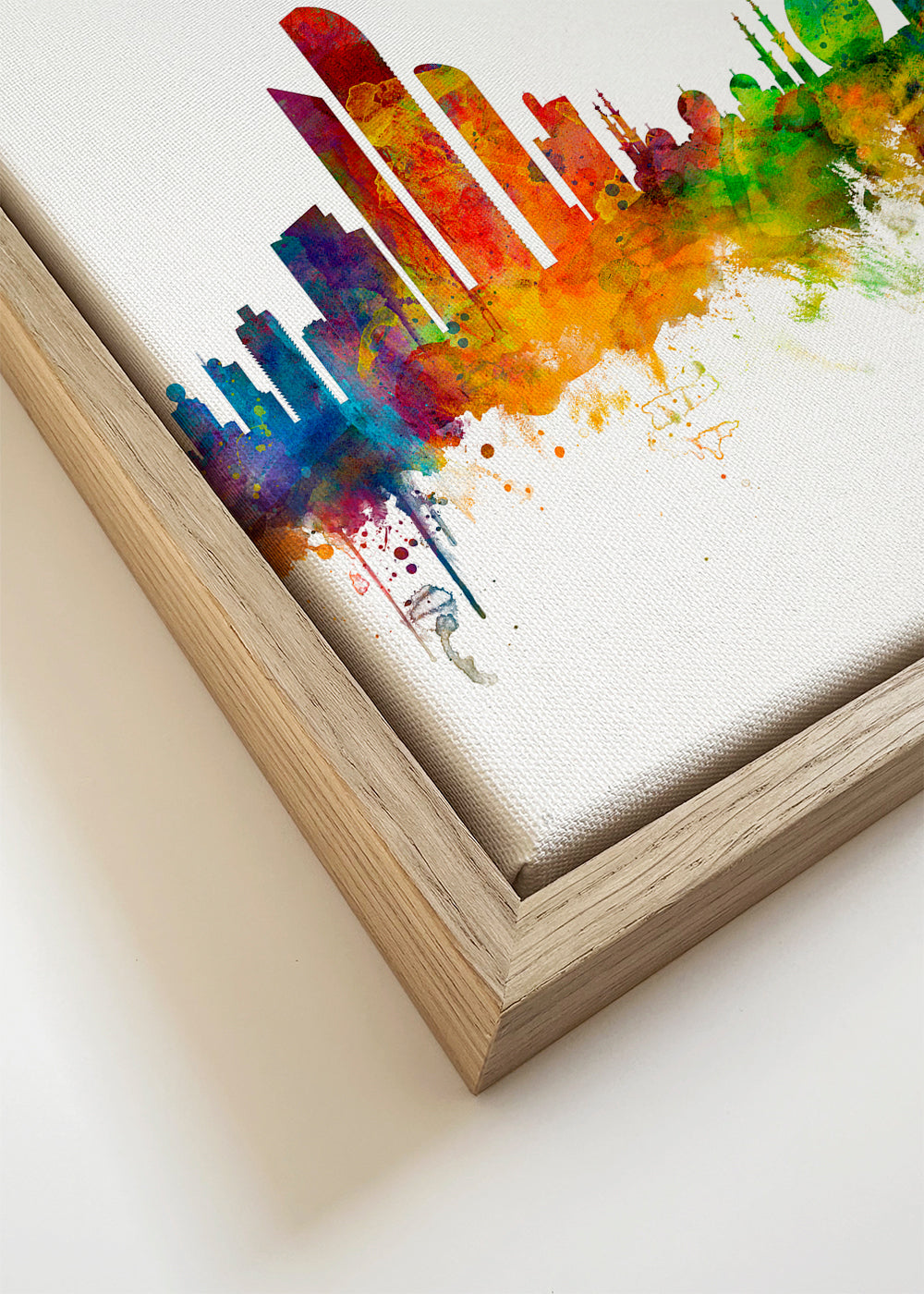 Bykunst Abu Dhabi skyline akvarel
