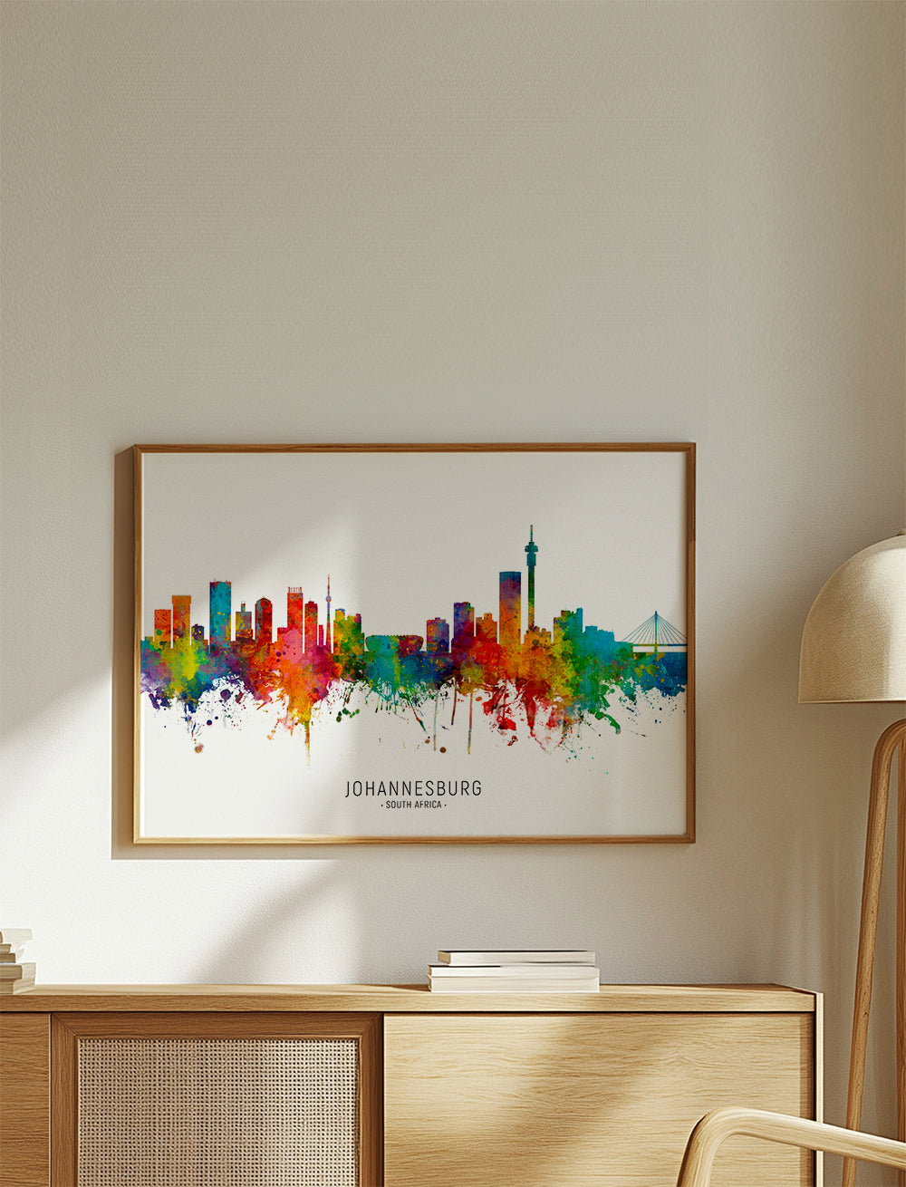 Køkkenkunst Johannesburg skyline akvarel