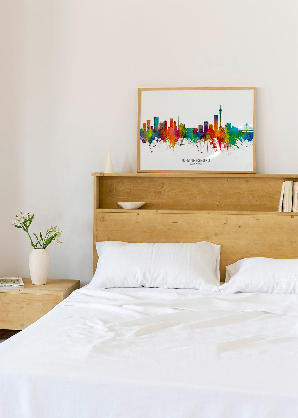 Køkkenkunst Johannesburg skyline akvarel