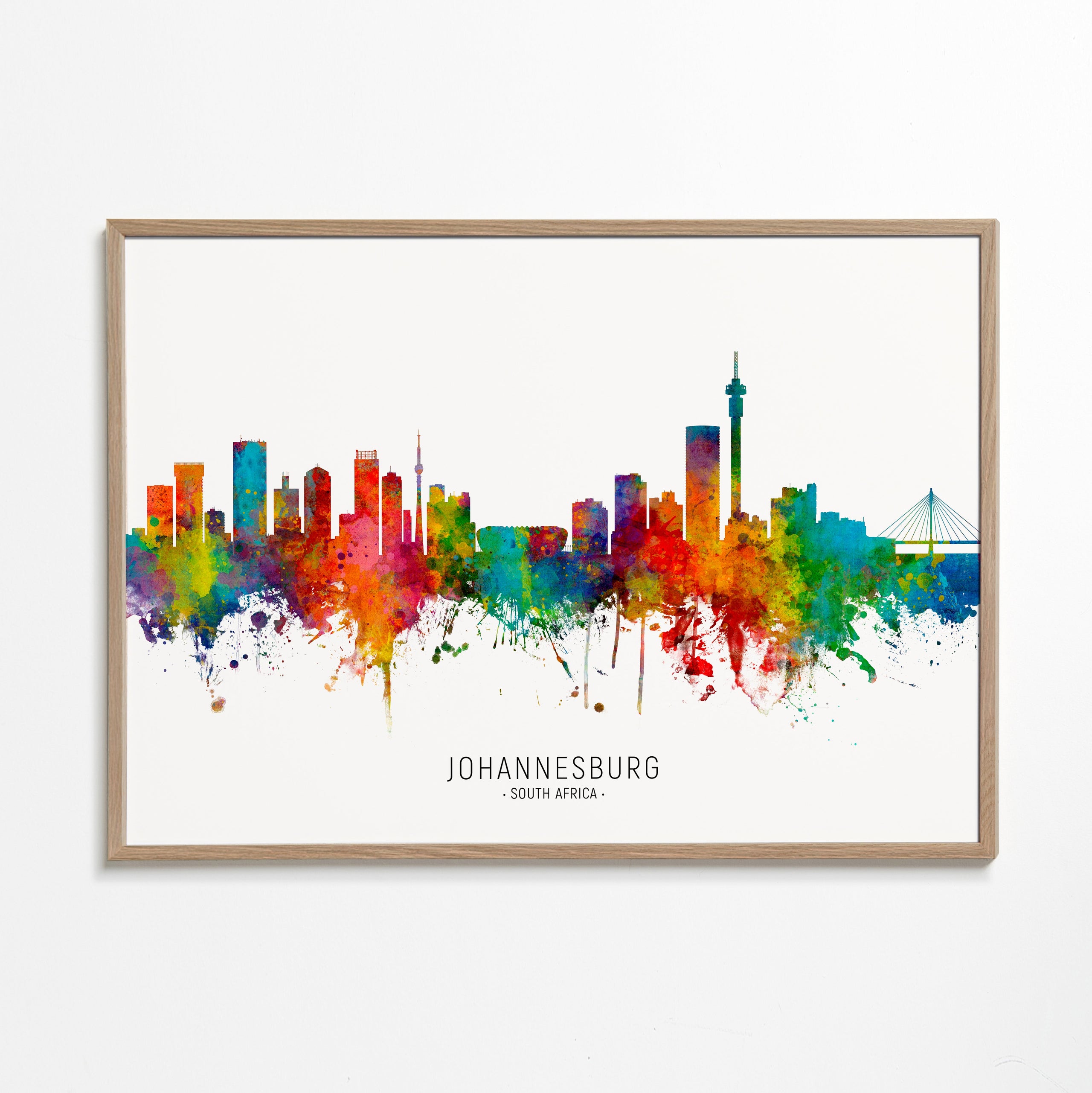 Køkkenkunst Johannesburg skyline akvarel