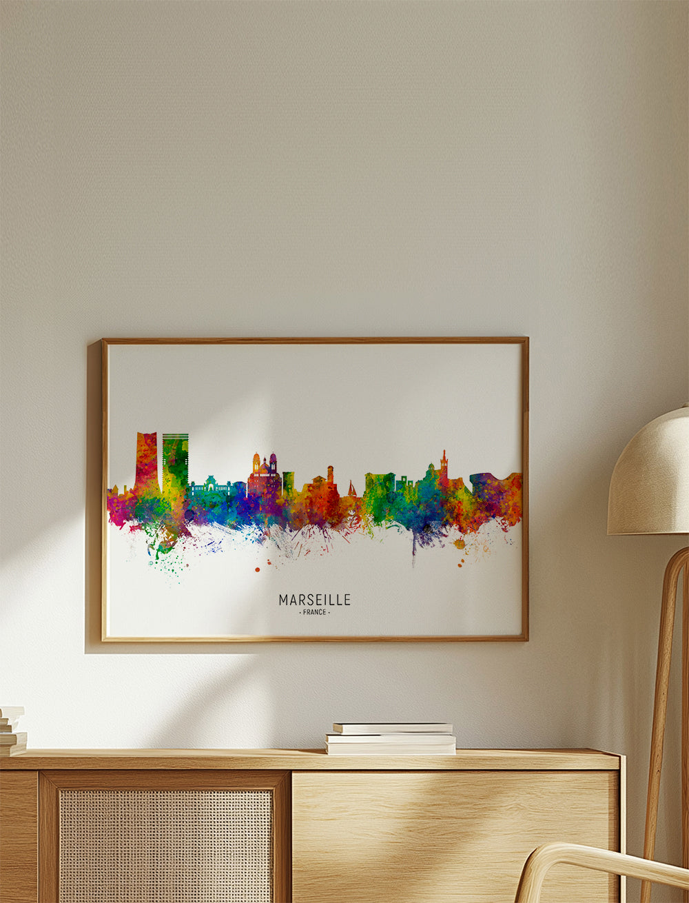 Bybillede Marseille i akvarel multicolor