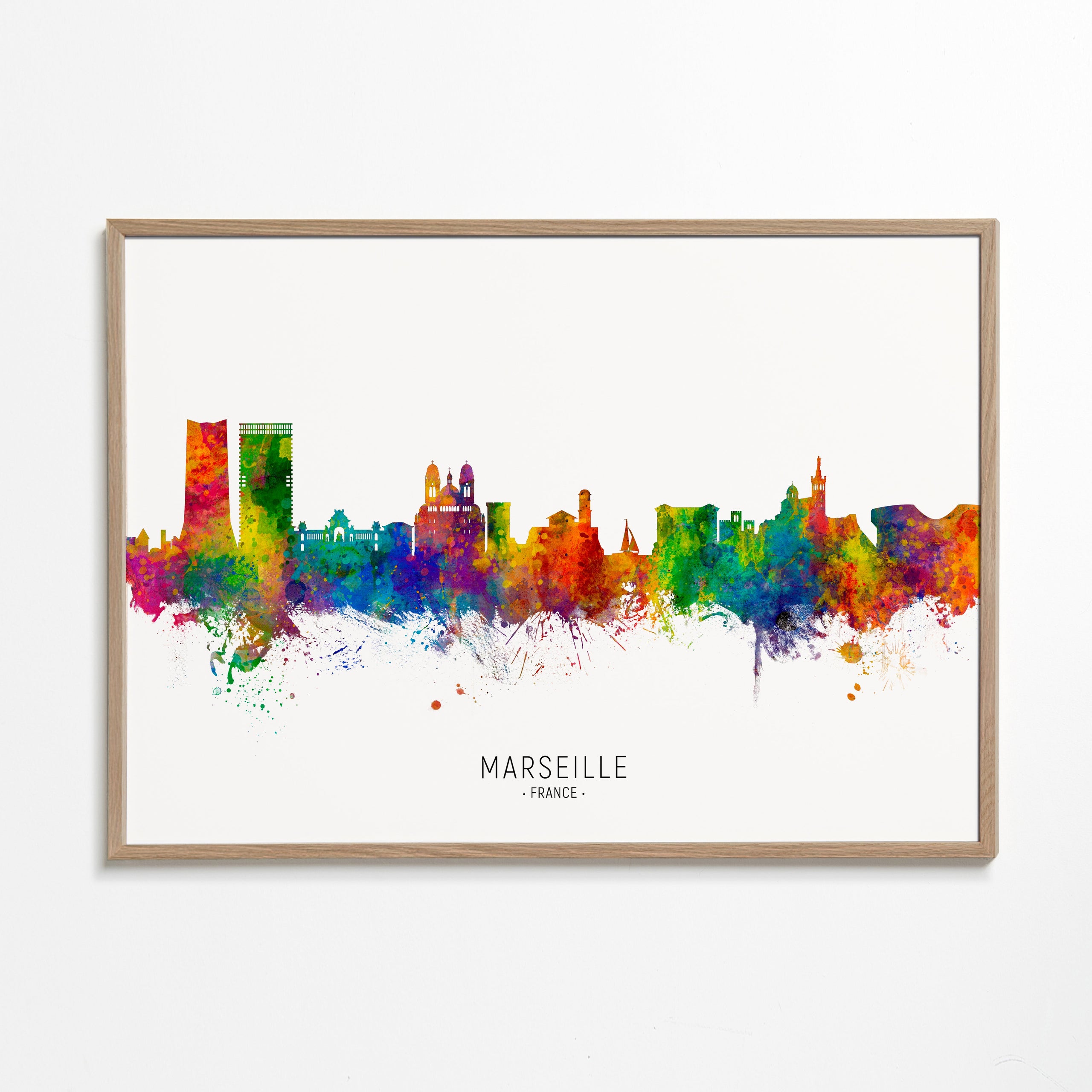 Bybillede Marseille i akvarel multicolor