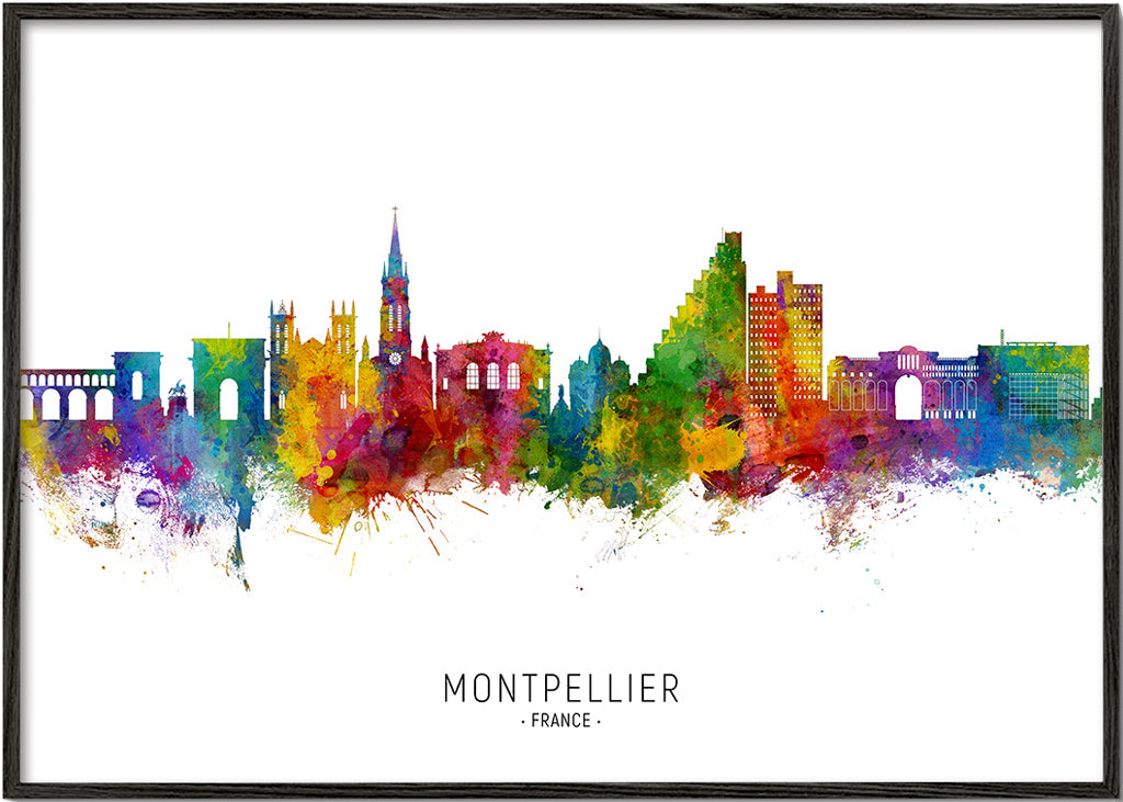 Montpellier akvarel by-silhuet