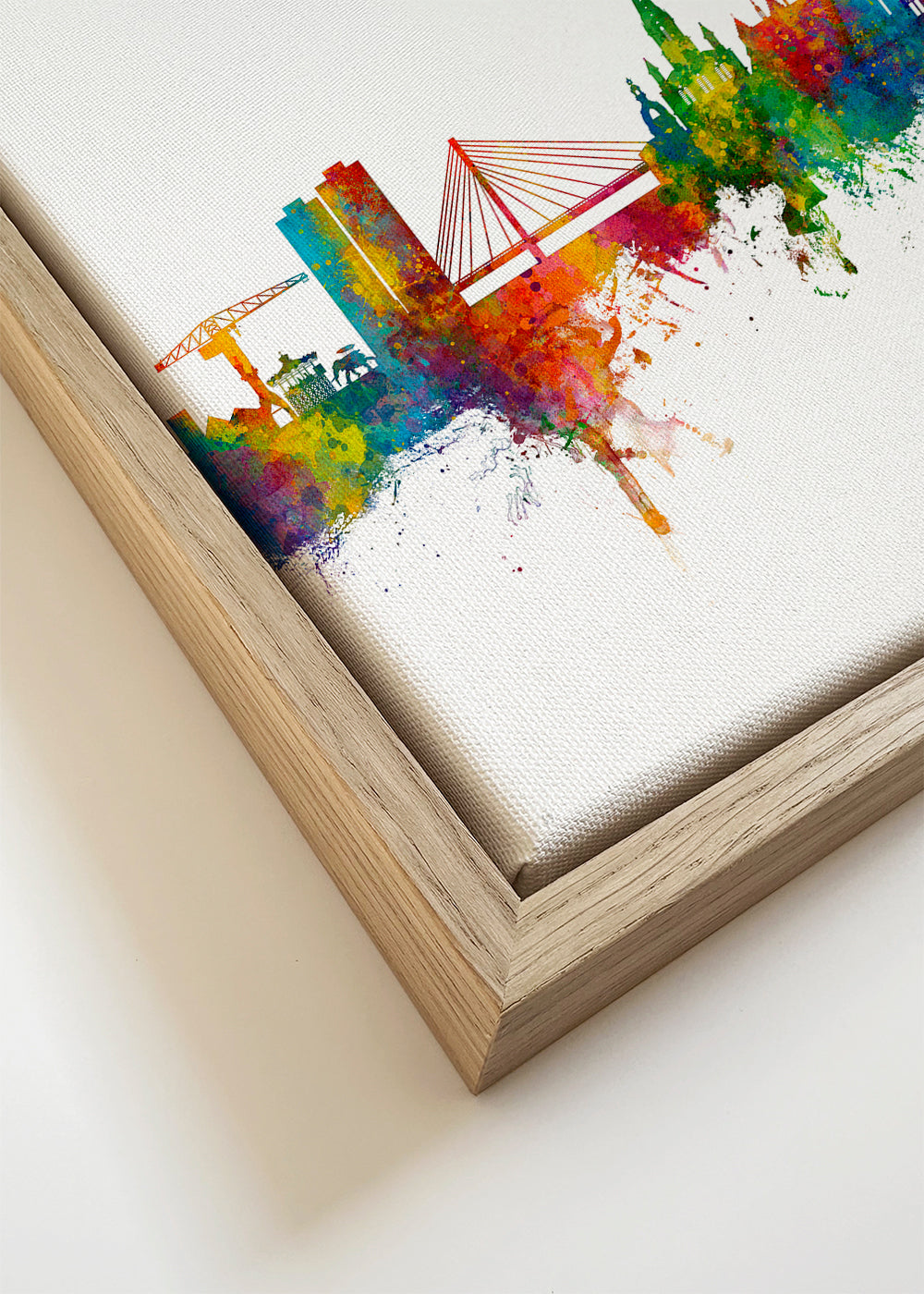 Rejseplakat Nantes skyline akvarel