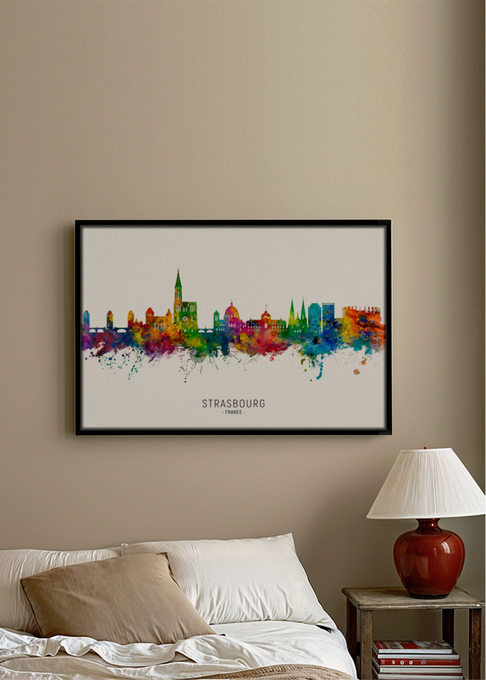 Byplakat Strasbourg farverig skyline