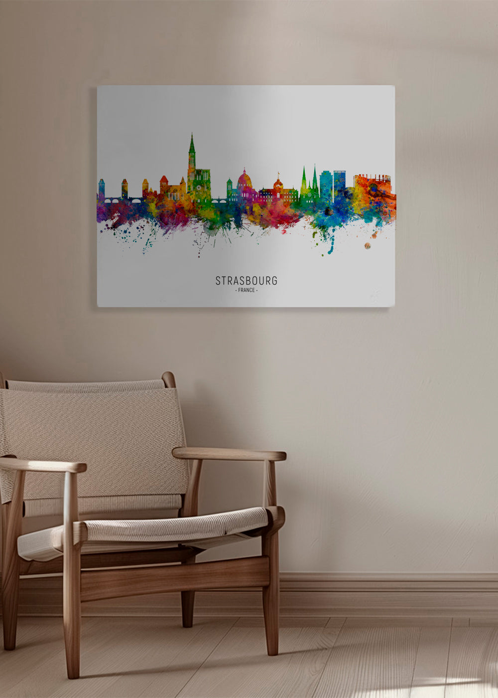 Byplakat Strasbourg farverig skyline