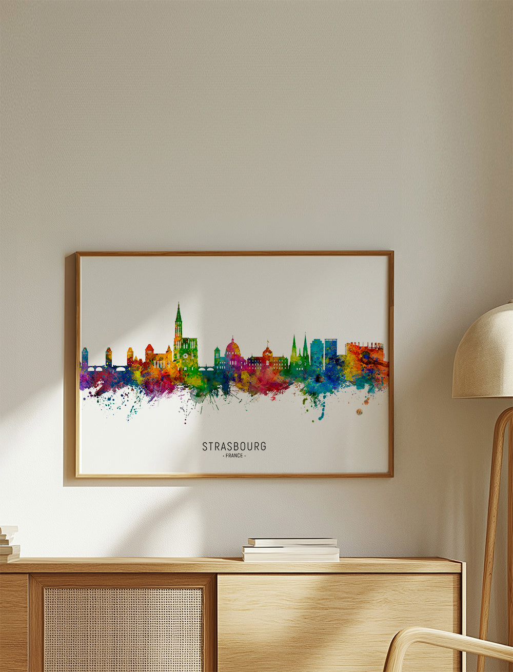 Byplakat Strasbourg farverig skyline