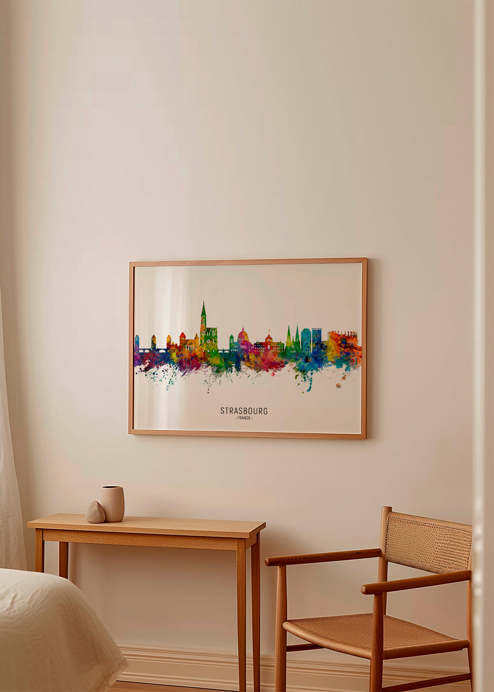 Byplakat Strasbourg farverig skyline