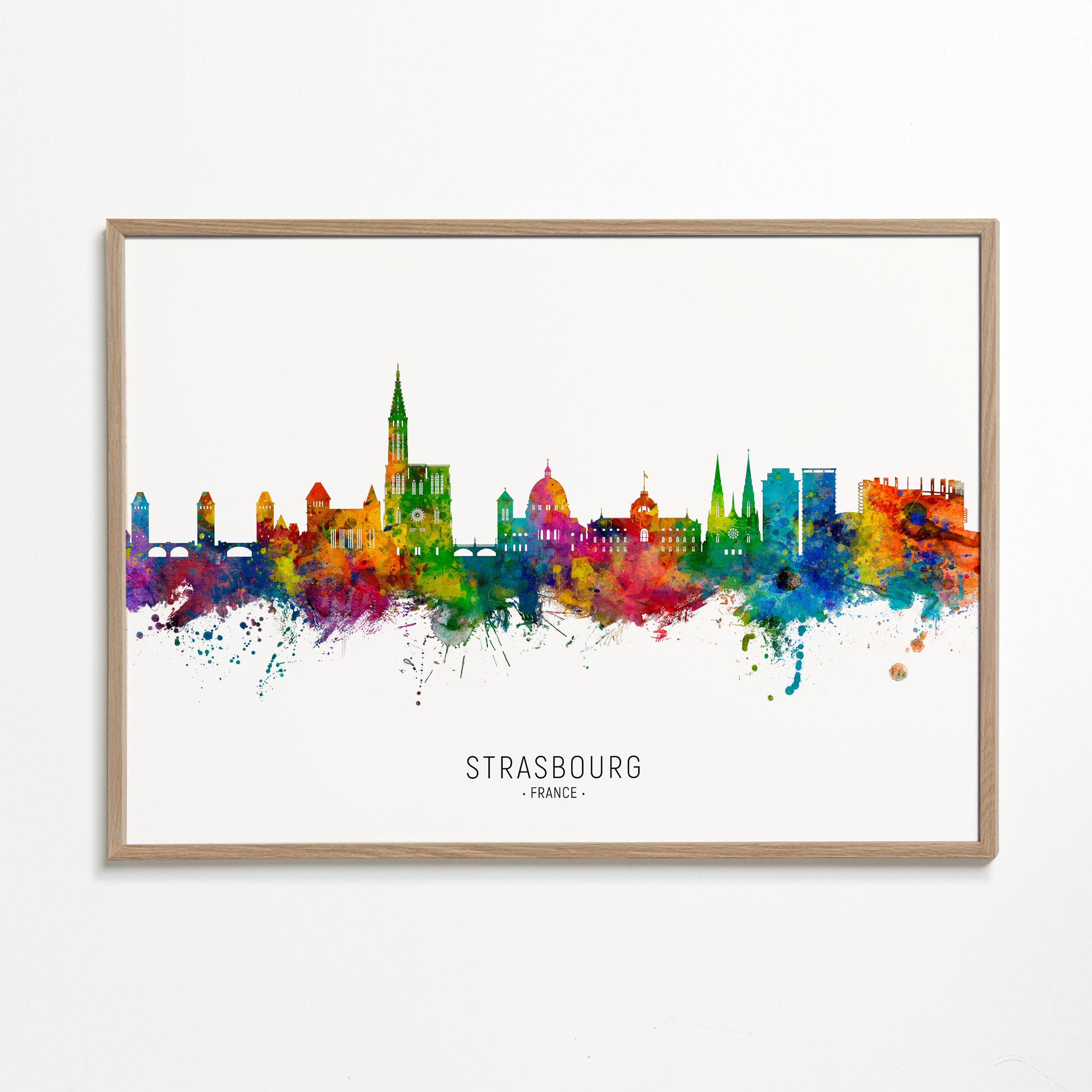 Byplakat Strasbourg farverig skyline