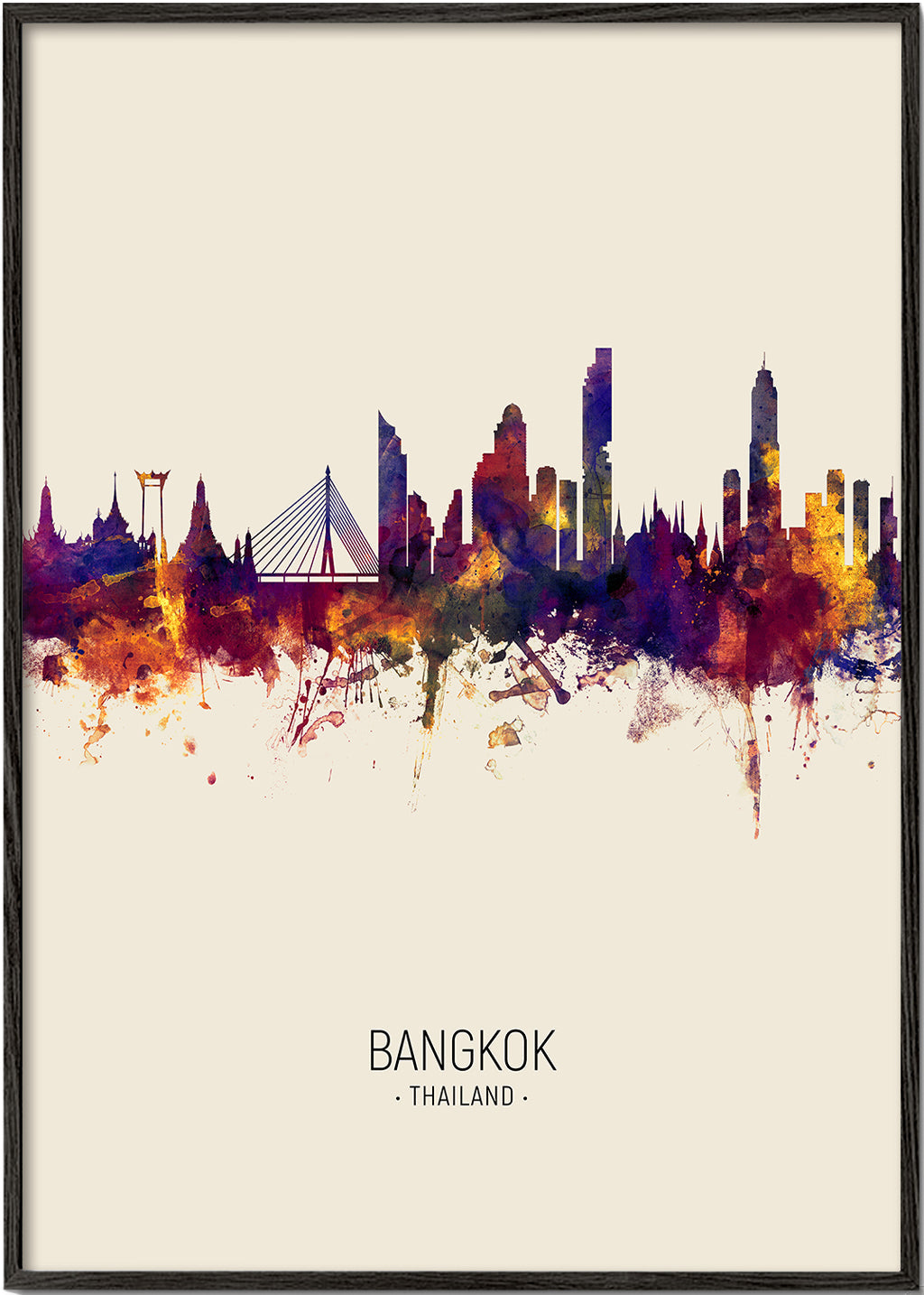 Plakat by Bangkok akvarel beige