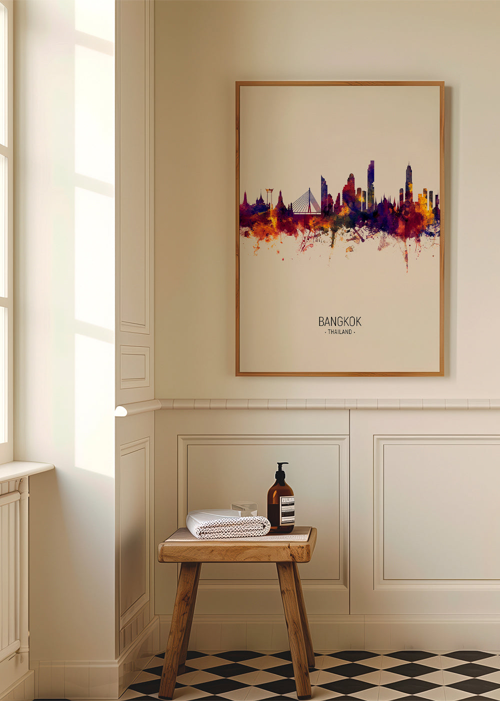 Plakat by Bangkok akvarel beige