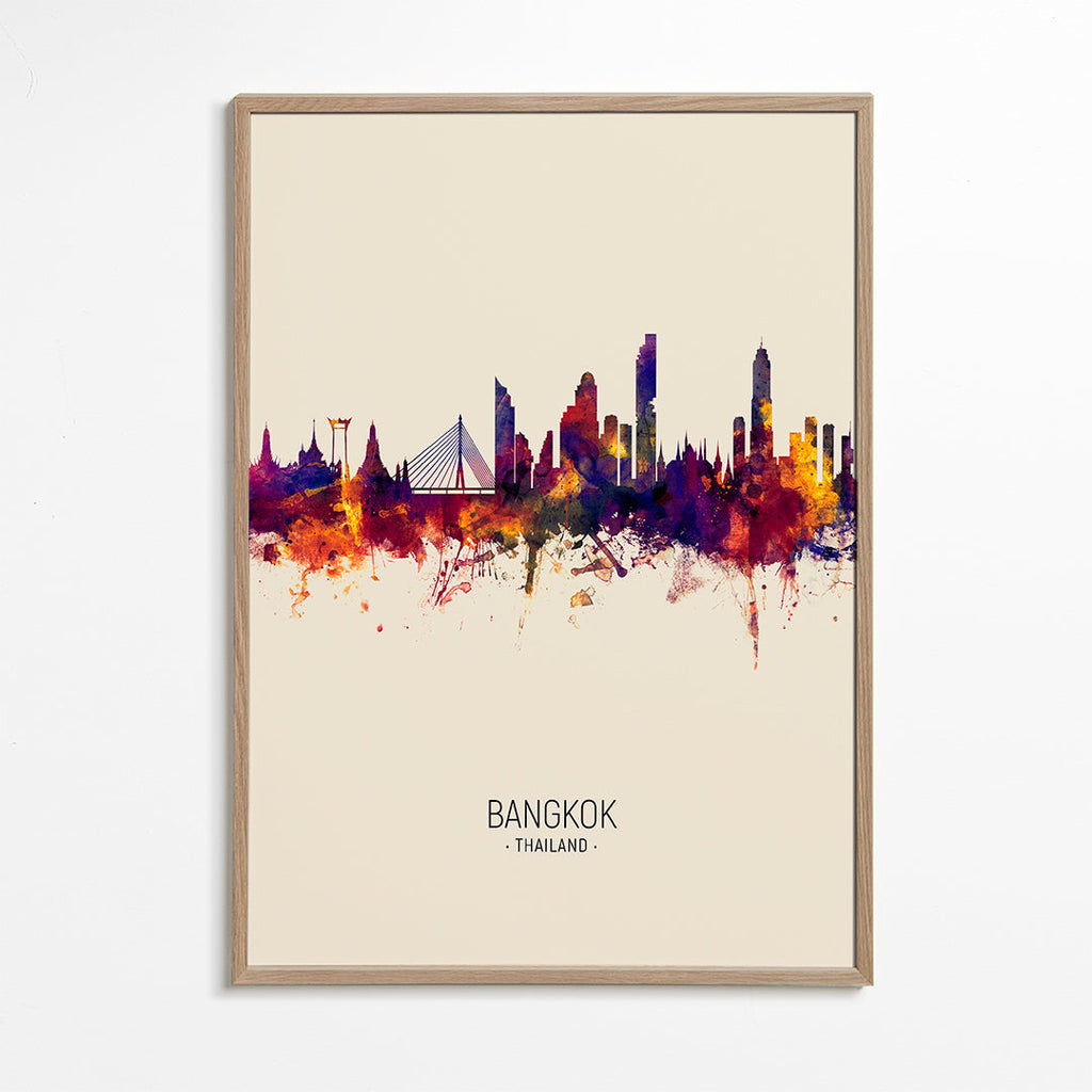 Plakat by Bangkok akvarel beige