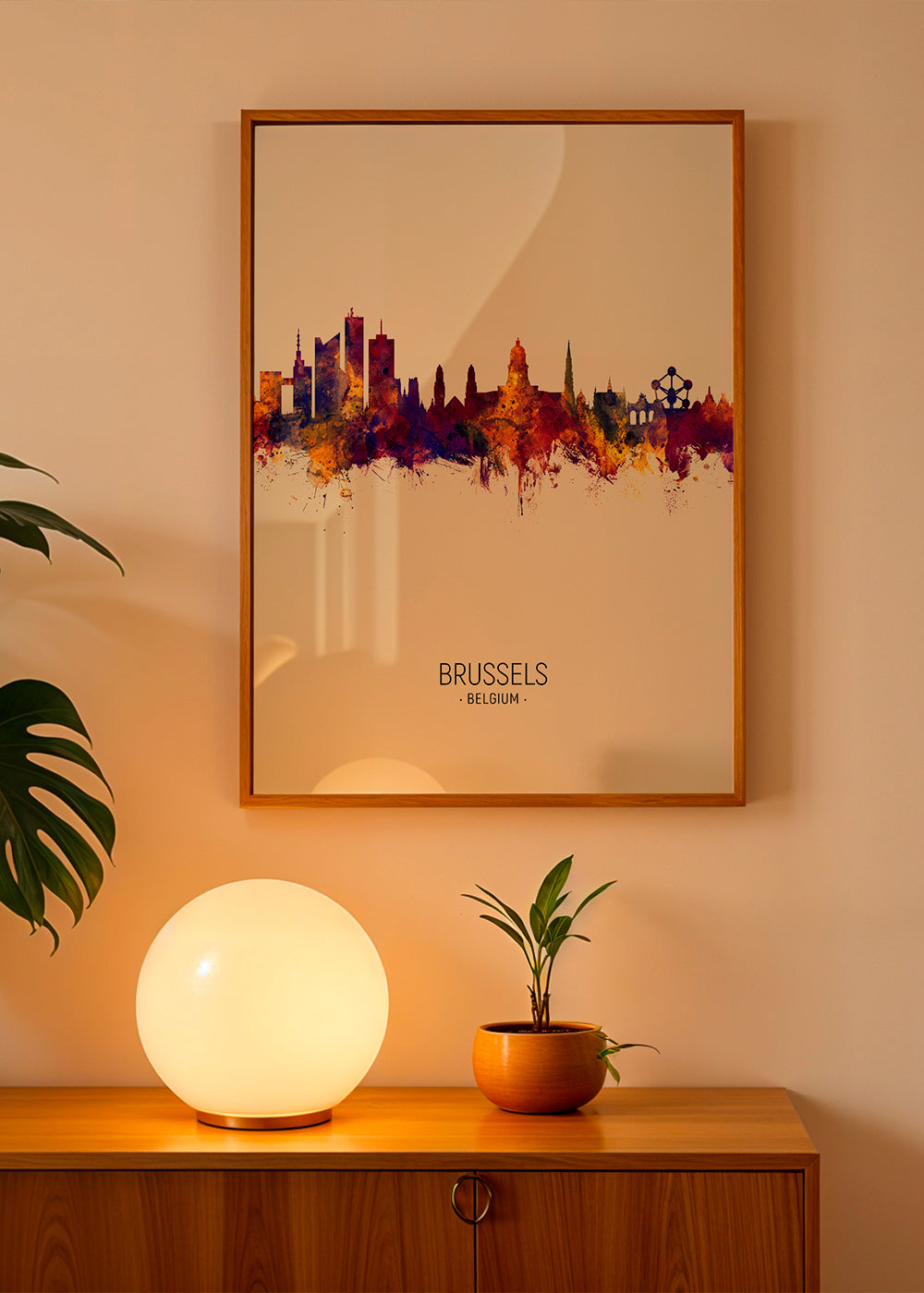 Byplakat Bruxelles skyline akvarel
