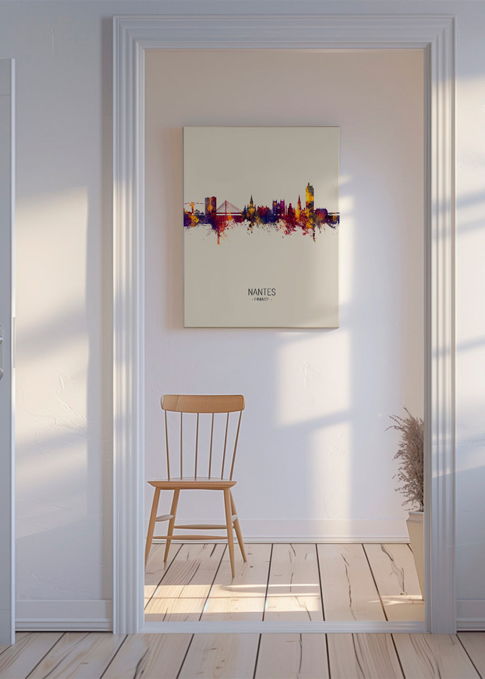 Plakat af Nantes: skyline i akvareltoner