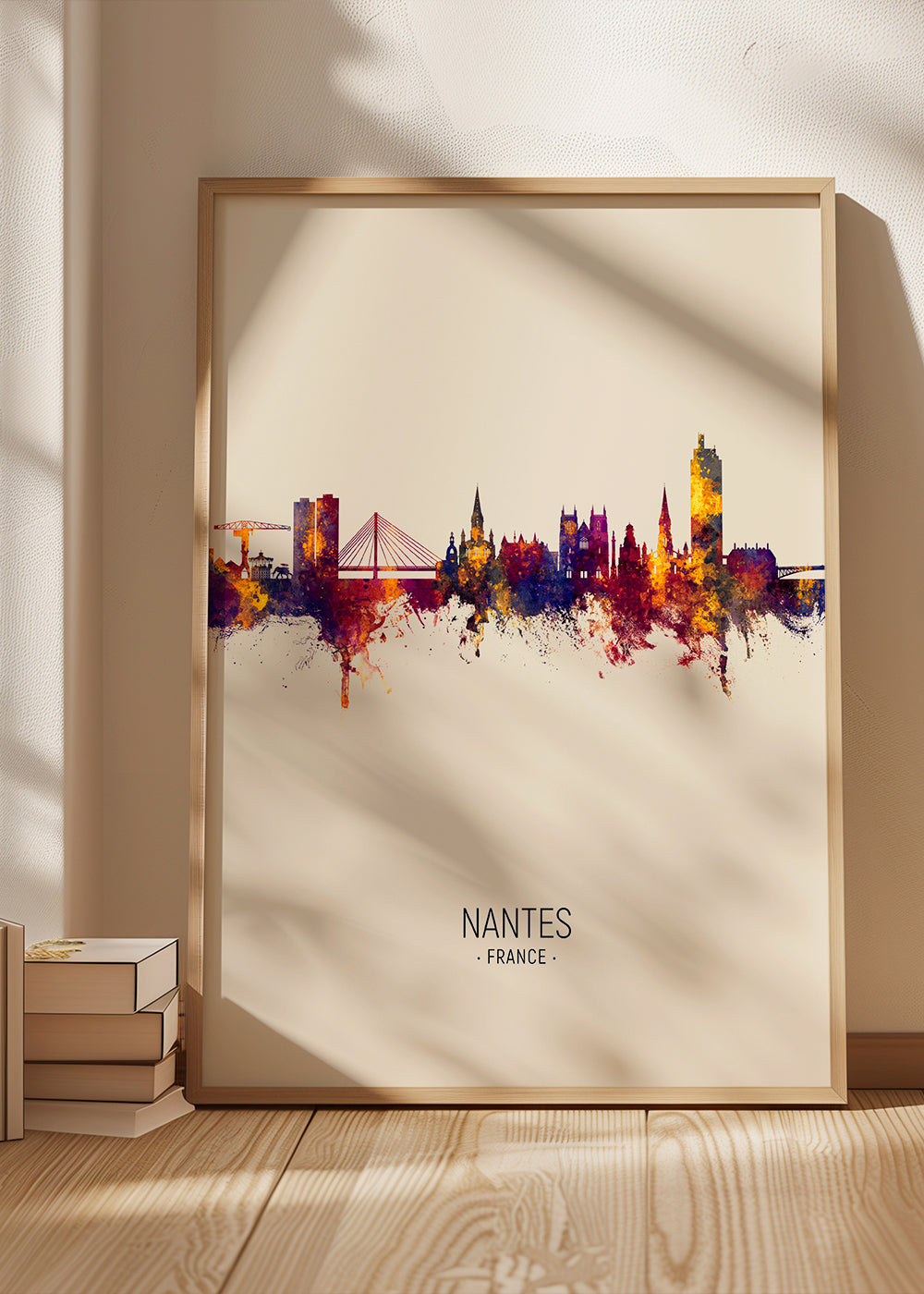 Plakat af Nantes: skyline i akvareltoner