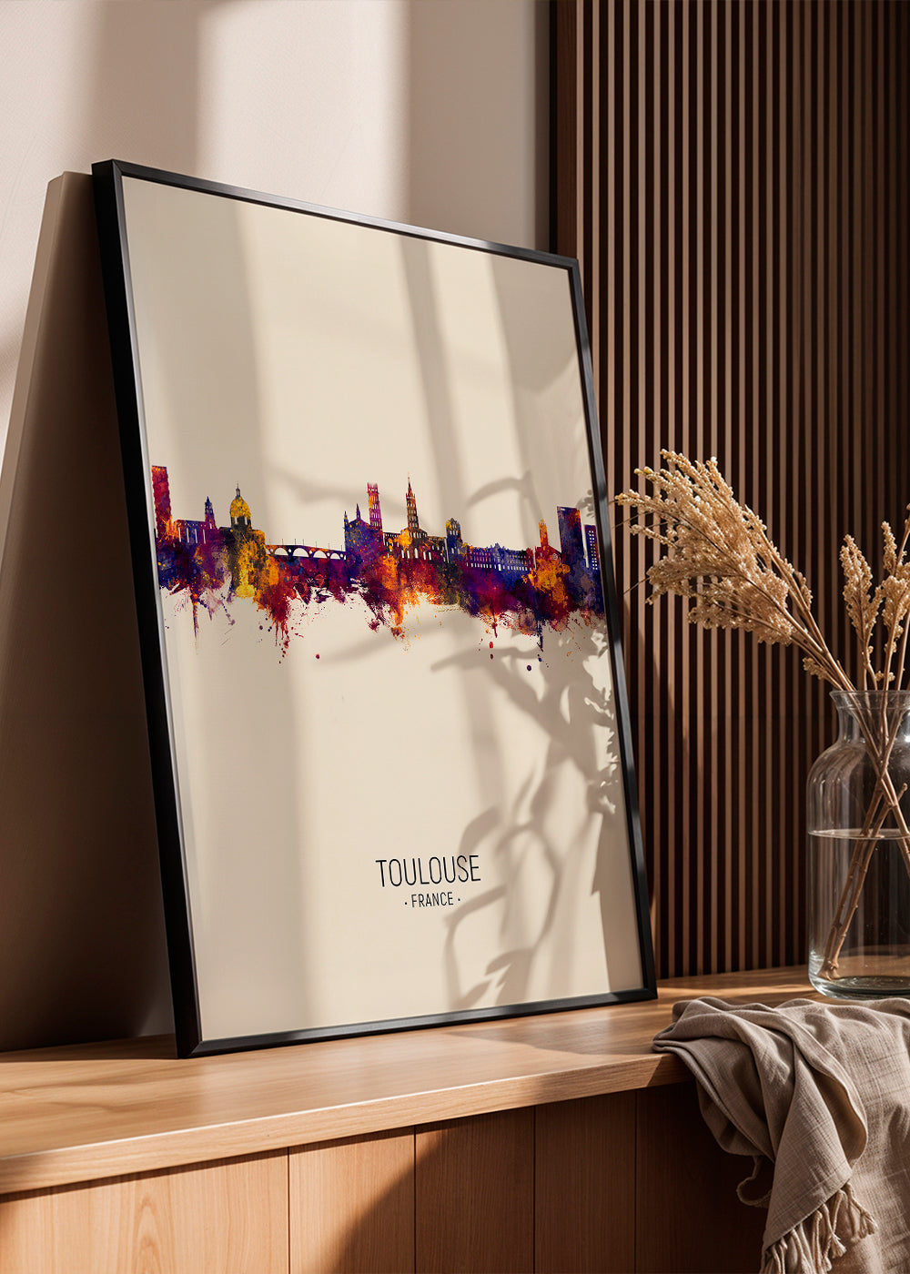 Køkkenkunst Toulouse akvarel skyline