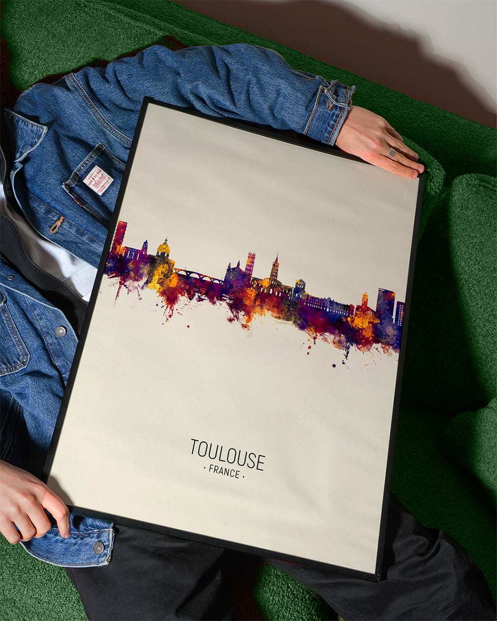 Køkkenkunst Toulouse akvarel skyline
