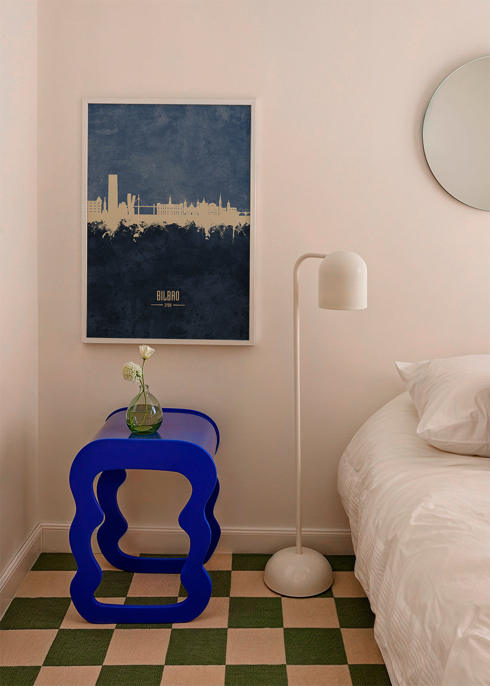 Byplakat: Bilbao skyline i blå