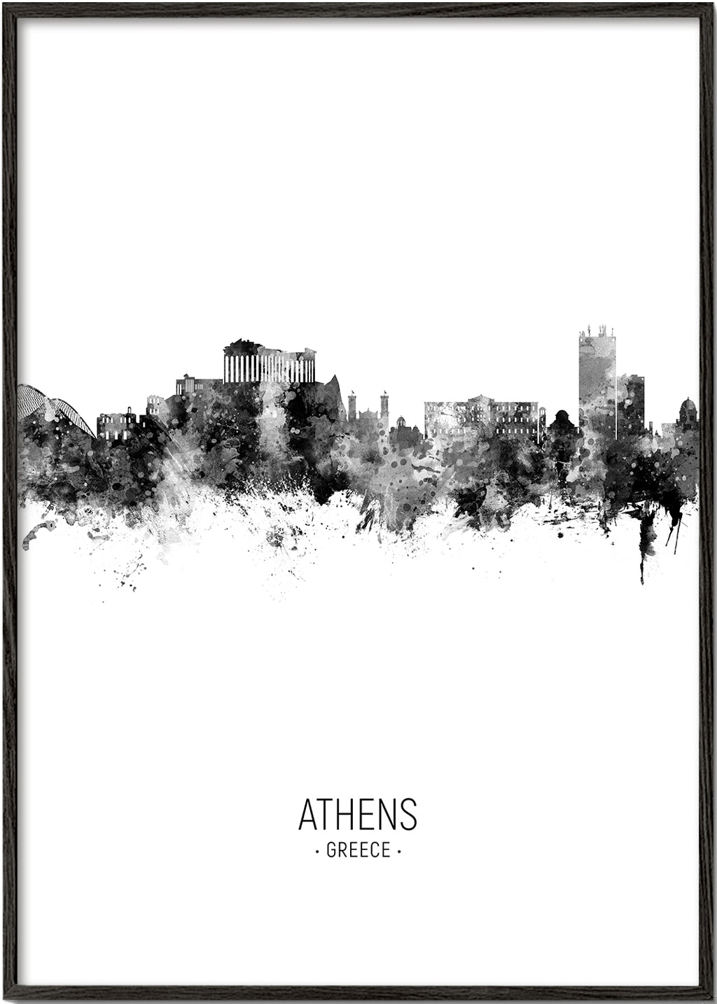 Køkkenkunst: Athen skyline i blæk