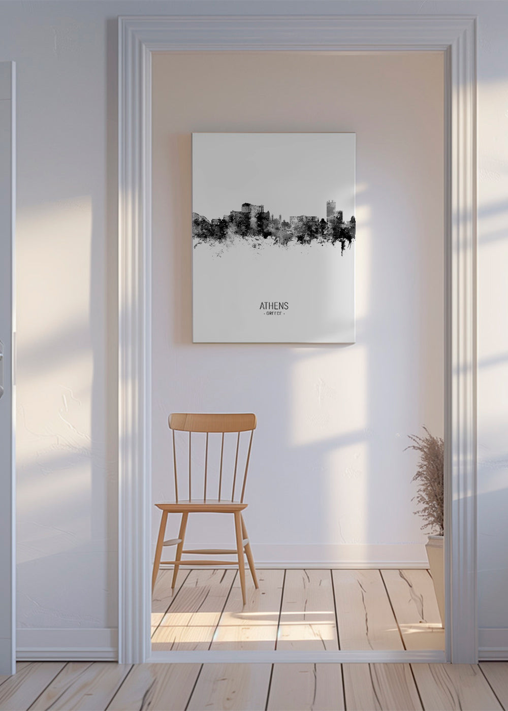 Køkkenkunst: Athen skyline i blæk