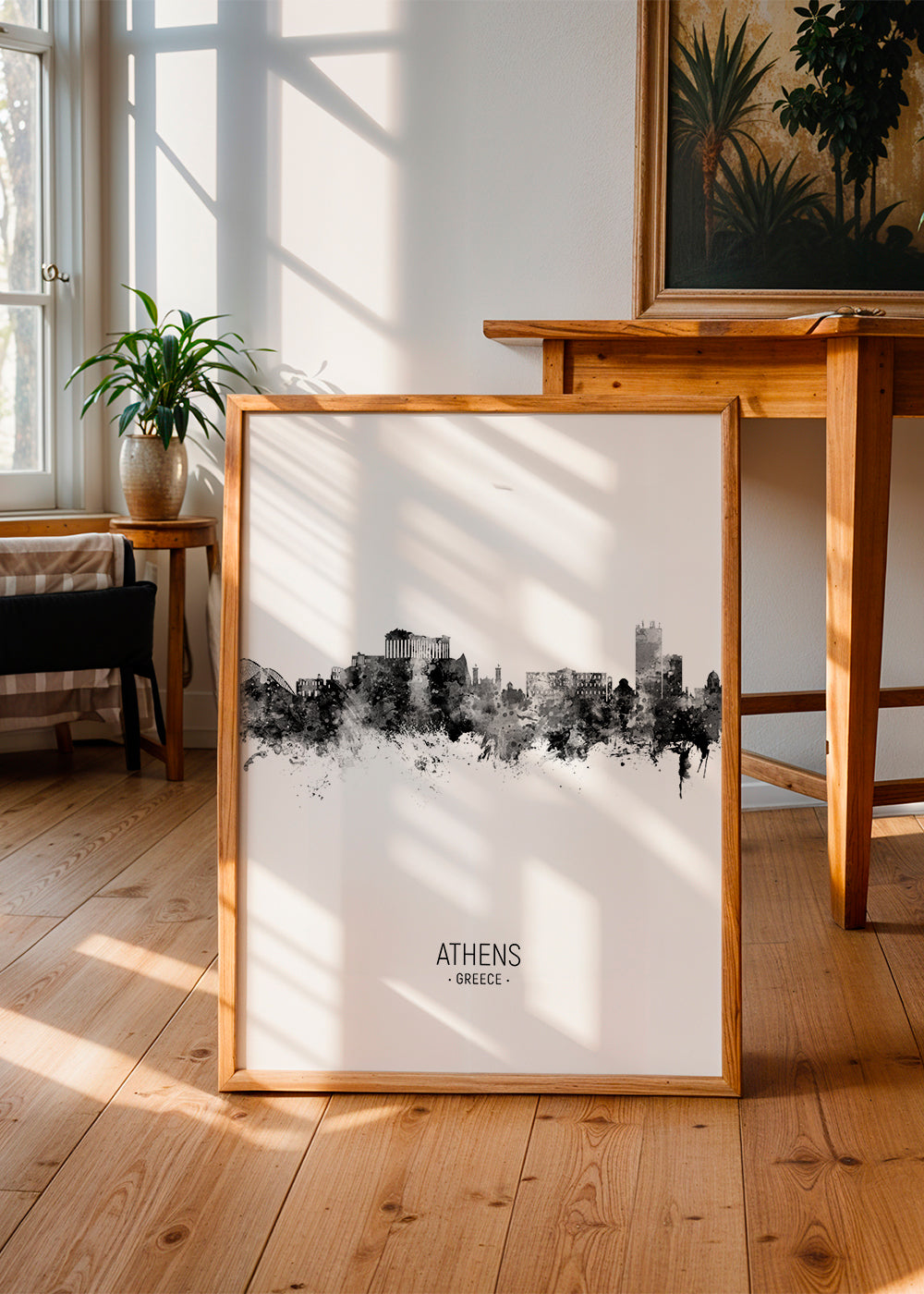 Køkkenkunst: Athen skyline i blæk