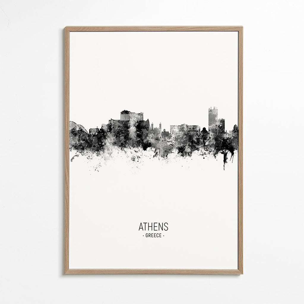 Køkkenkunst: Athen skyline i blæk