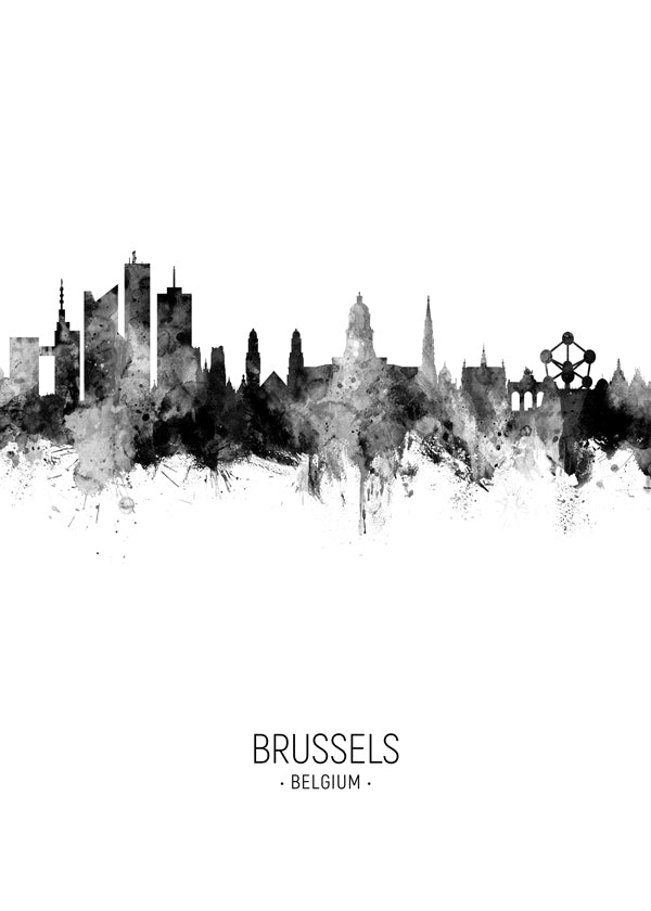 Køkkenkunst: Brussels skyline i sort-hvid