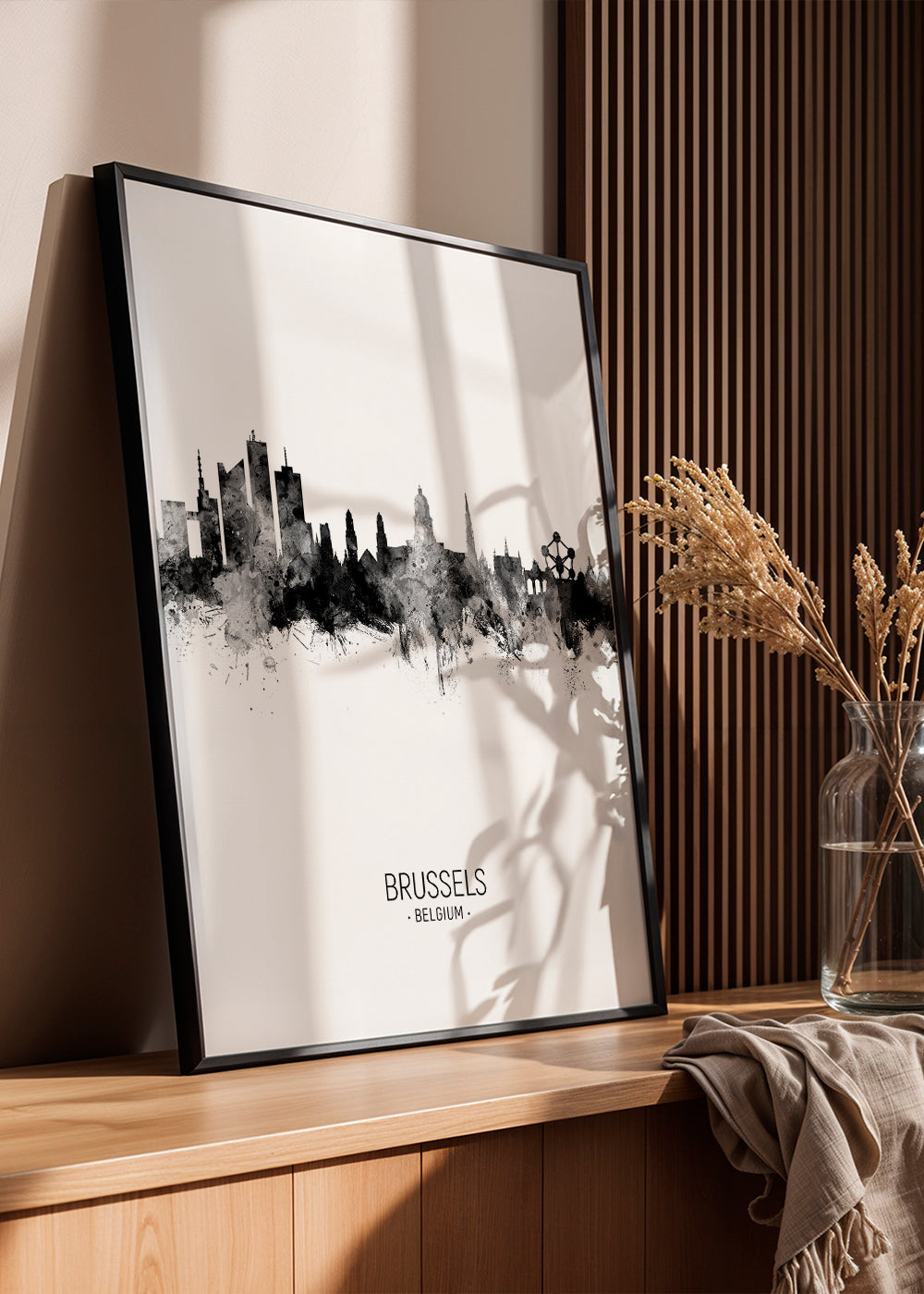 Køkkenkunst: Brussels skyline i sort-hvid