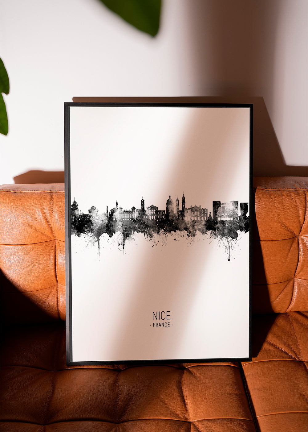 Køkkenkunst Nice skyline i sort-hvid