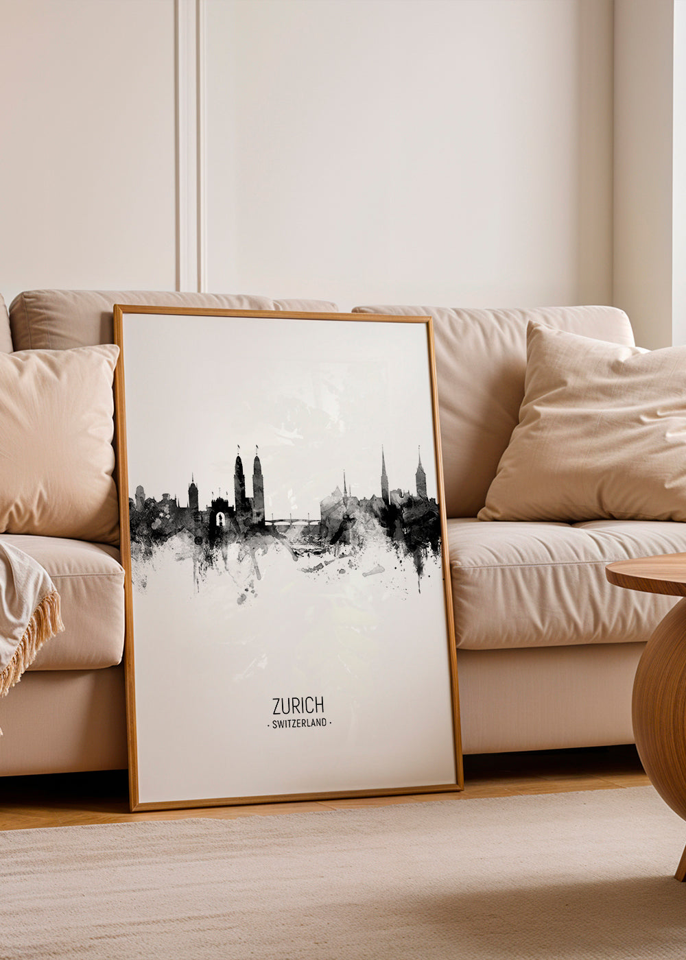 Køkkenkunst Zurich skyline i blæk
