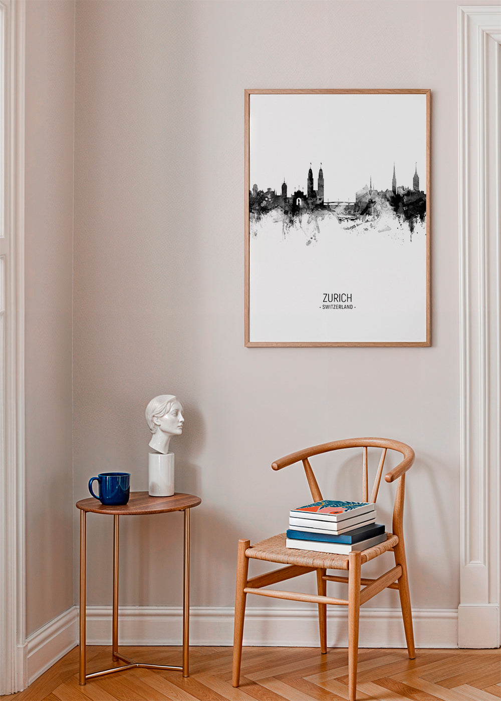 Køkkenkunst Zurich skyline i blæk