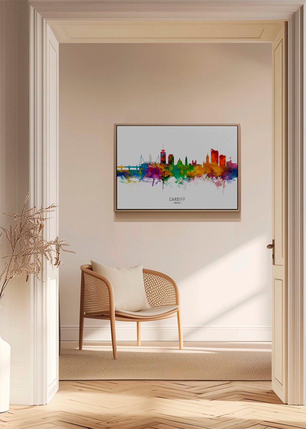 Køkkenkunst Cardiff akvarel skyline