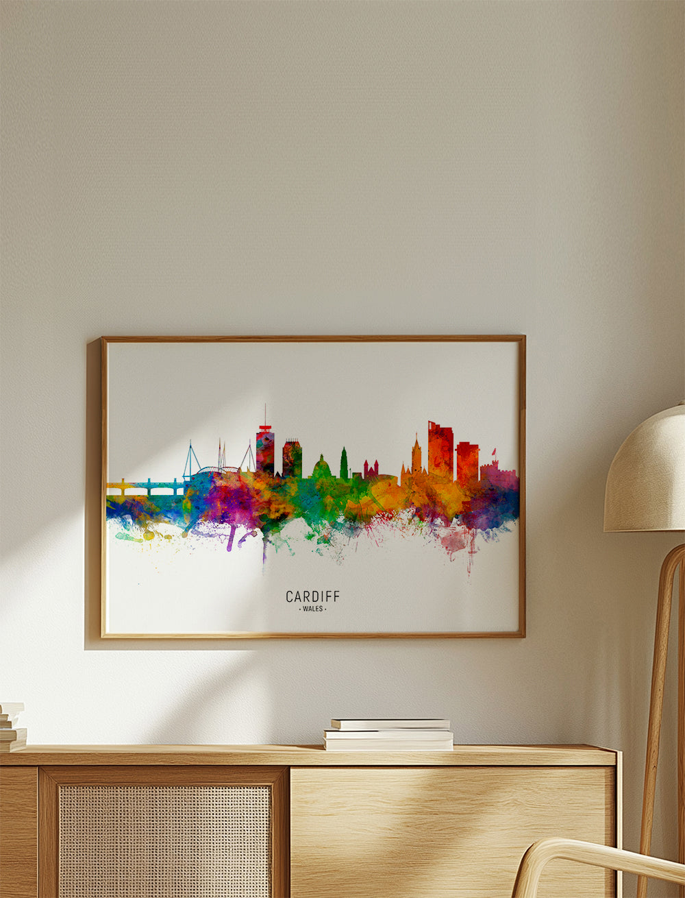 Køkkenkunst Cardiff akvarel skyline