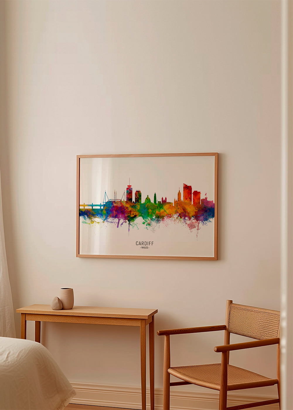 Køkkenkunst Cardiff akvarel skyline