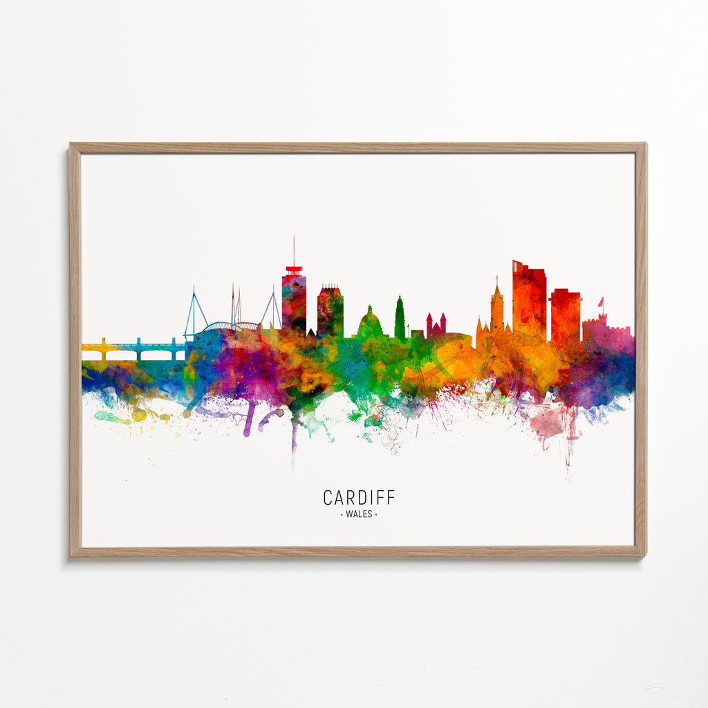 Køkkenkunst Cardiff akvarel skyline