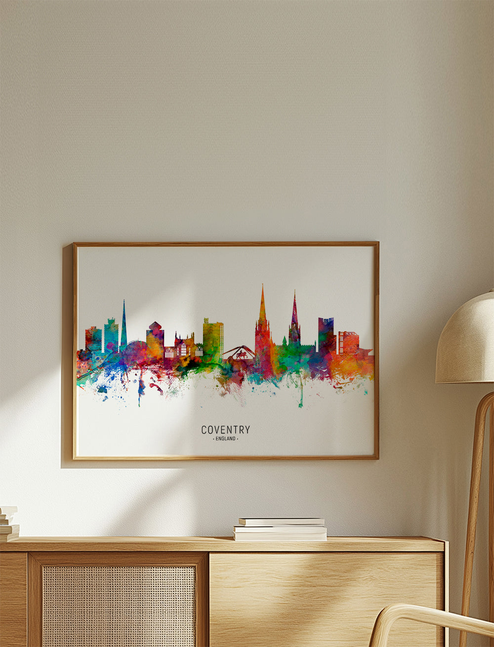 Rejseplakat Coventry akvarel skyline