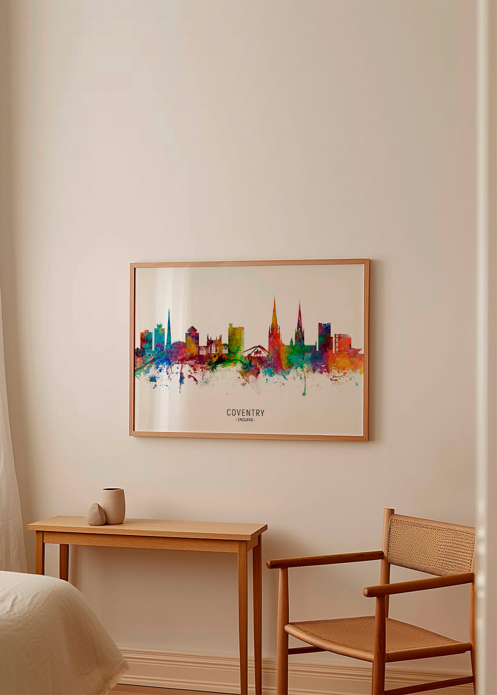 Rejseplakat Coventry akvarel skyline