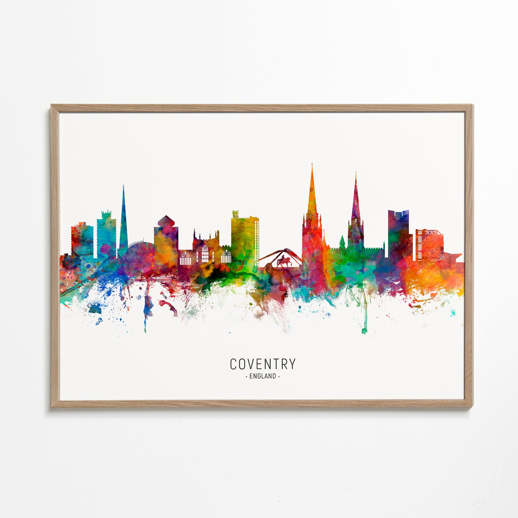 Rejseplakat Coventry akvarel skyline