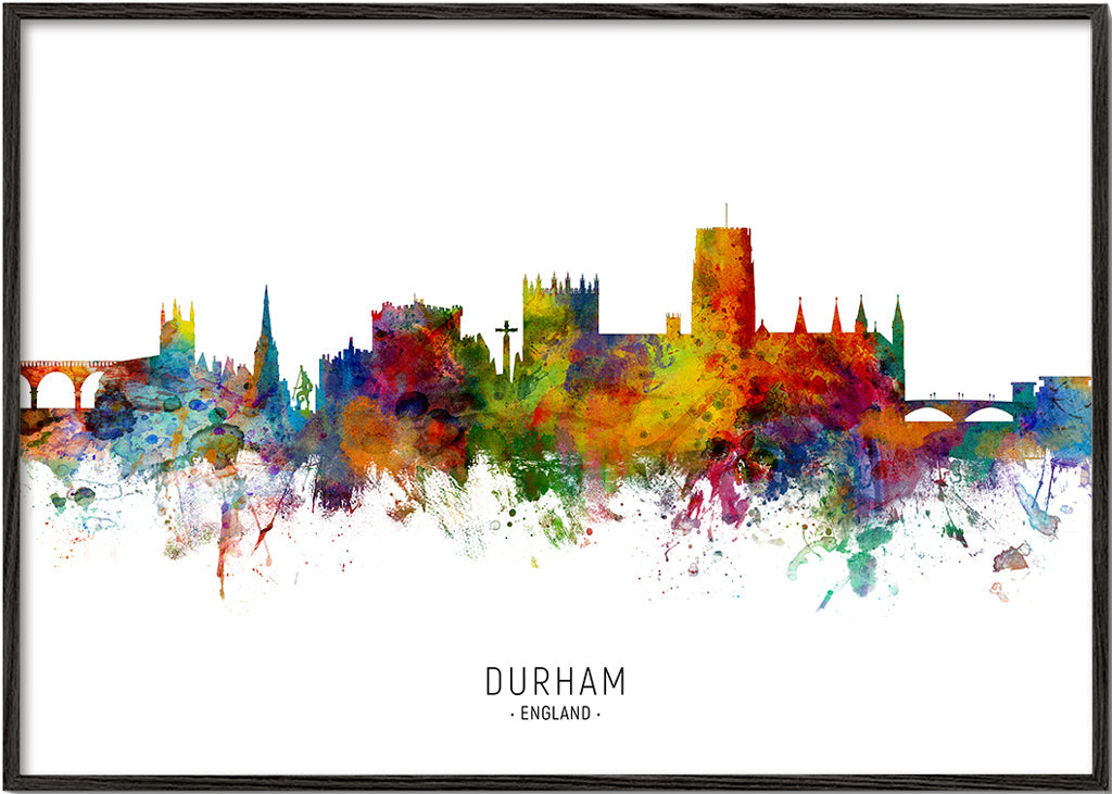 Køkkenkunst Durham akvarel skyline