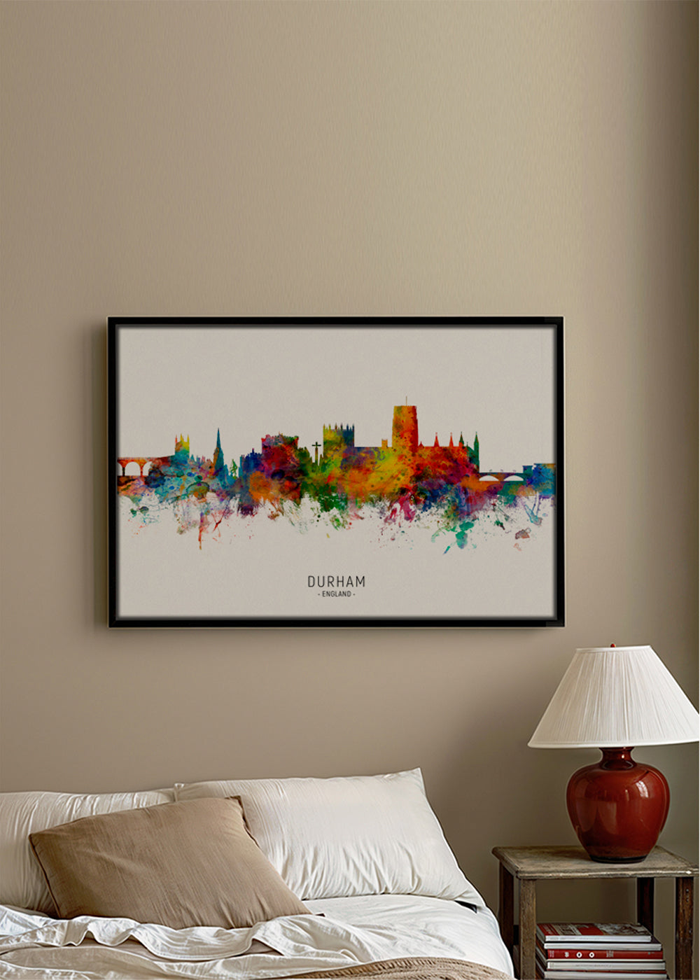 Køkkenkunst Durham akvarel skyline