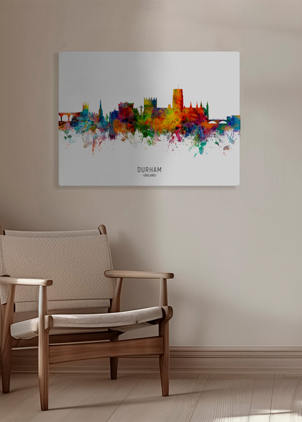Køkkenkunst Durham akvarel skyline