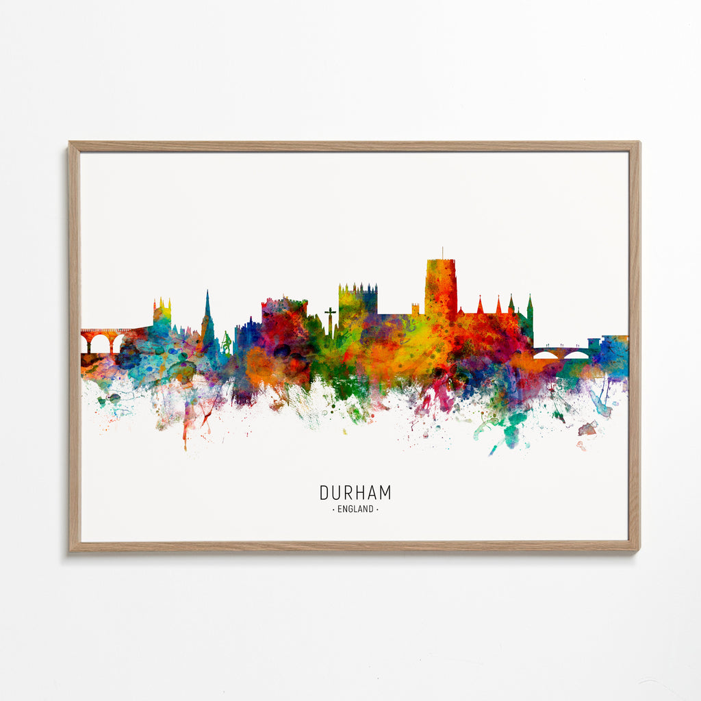 Køkkenkunst Durham akvarel skyline