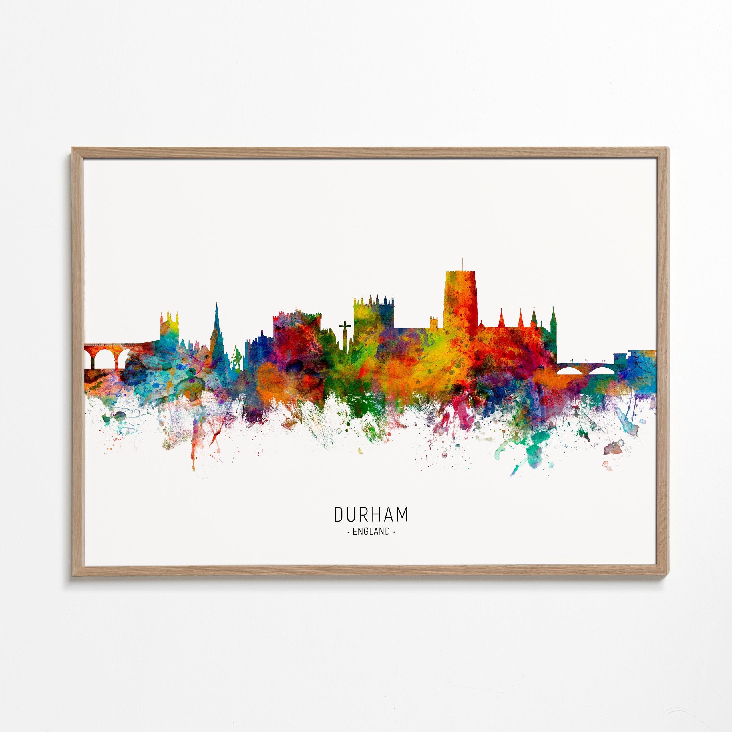 Køkkenkunst Durham akvarel skyline