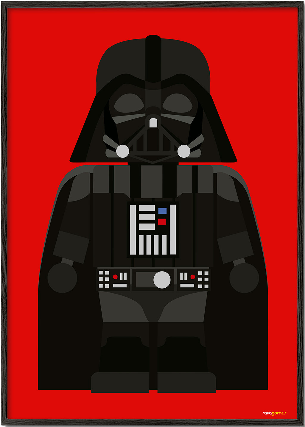 Børneplakat Darth Vader på rød baggrund