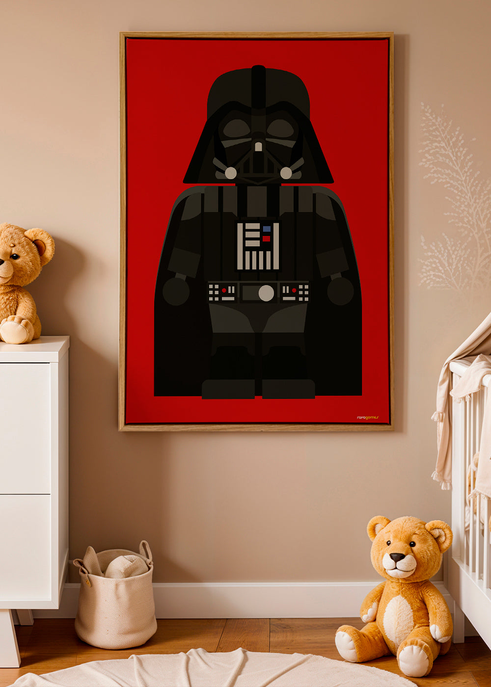 Børneplakat Darth Vader på rød baggrund