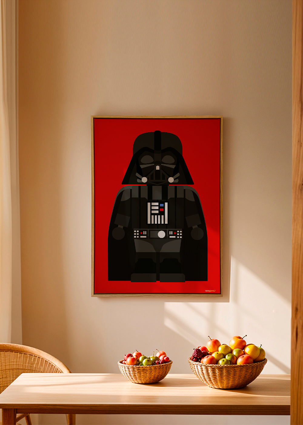 Børneplakat Darth Vader på rød baggrund