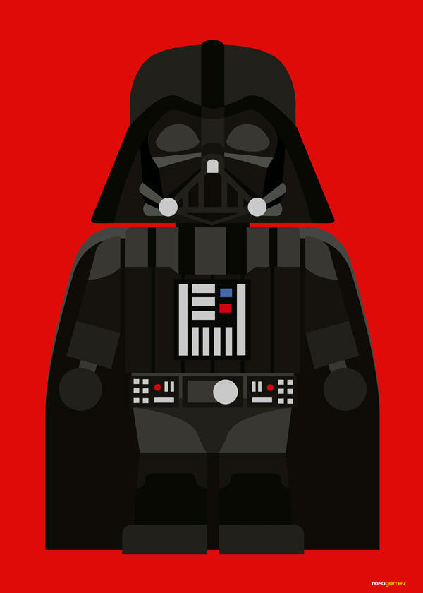 Børneplakat Darth Vader på rød baggrund